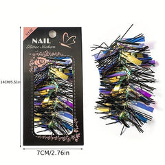 Glass Starry Paper Wraps for 3D Nail Art Stickers - Create an Aurora Effect