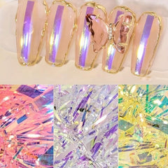 Glass Starry Paper Wraps for 3D Nail Art Stickers - Create an Aurora Effect