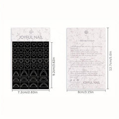 6 Sheets Nail Stickers Butterfly Flower Moon Stars Heart French Stencil