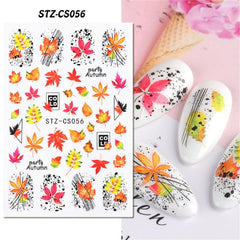 Halloween Nail Decals - Fall Leaves, Pumpkin, Bat, Ghost, Spider