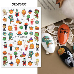 Halloween Nail Decals - Fall Leaves, Pumpkin, Bat, Ghost, Spider