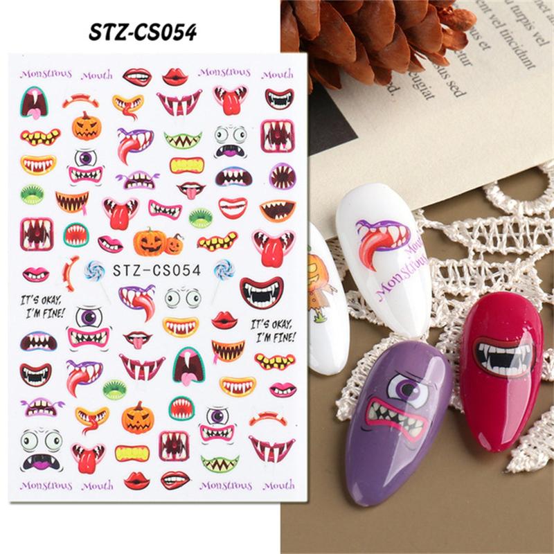 Halloween Nail Decals - Fall Leaves, Pumpkin, Bat, Ghost, Spider