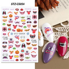 Halloween Nail Decals - Fall Leaves, Pumpkin, Bat, Ghost, Spider