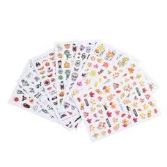 Halloween Nail Decals - Fall Leaves, Pumpkin, Bat, Ghost, Spider