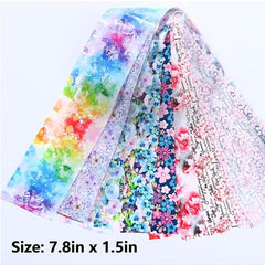 Floral Nail Foil Transfer Stickers 10 Designs Starry Sky Nail Decals