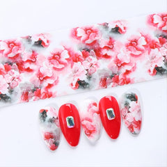 Floral Nail Foil Transfer Stickers 10 Designs Starry Sky Nail Decals