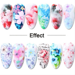 Floral Nail Foil Transfer Stickers 10 Designs Starry Sky Nail Decals