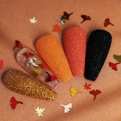 Maple Leaf Nail Glitter Set for Fall Nail Art