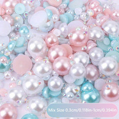 30g Resin Nail Art Pearls Clothing Decoration Half Round Flatback Pearl