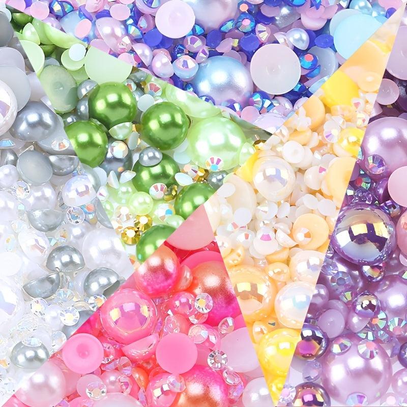 30g Resin Nail Art Pearls Clothing Decoration Half Round Flatback Pearl