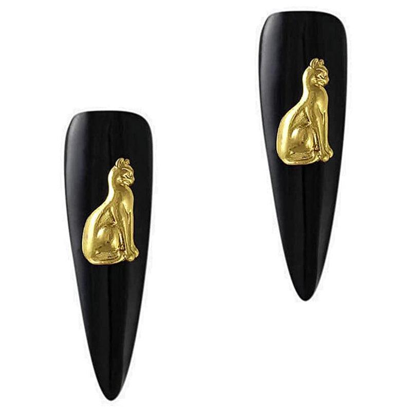 40pcs 3D Golden Egyptian Nail Art Charms with Rhinestones