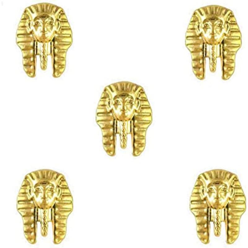 40pcs 3D Golden Egyptian Nail Art Charms with Rhinestones