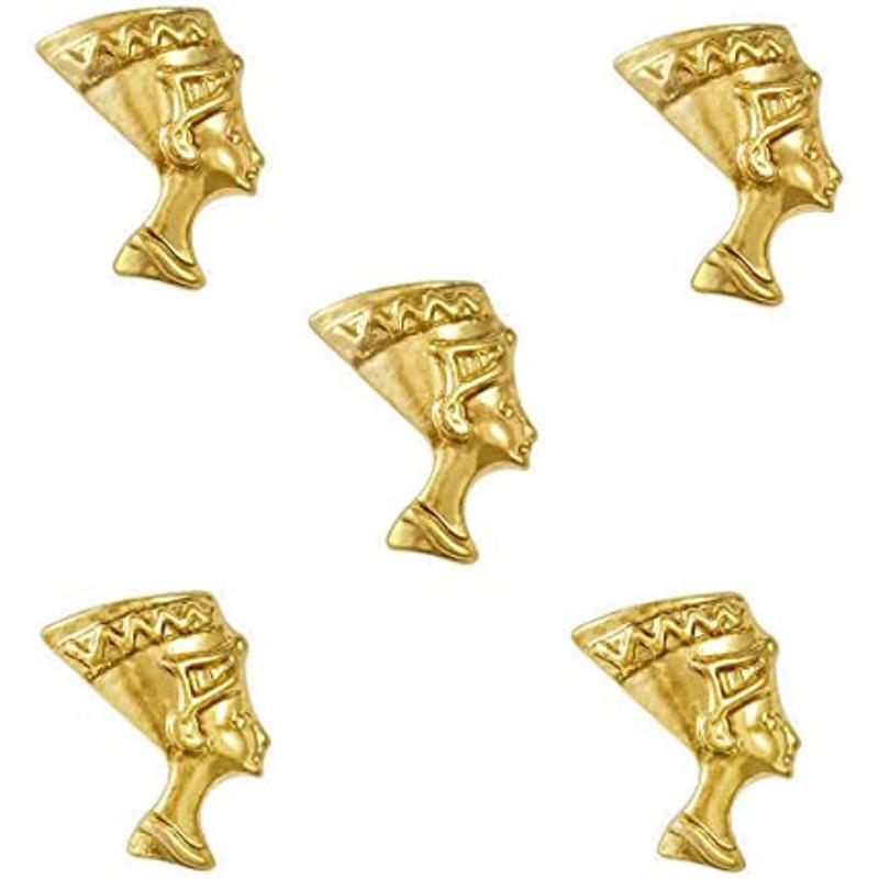 40pcs 3D Golden Egyptian Nail Art Charms with Rhinestones