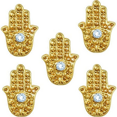 40pcs 3D Golden Egyptian Nail Art Charms with Rhinestones