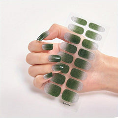 Glitter Gradient Nail Stickers Full Wraps Nail Art Decals