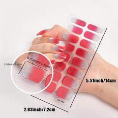 Glitter Gradient Nail Stickers Full Wraps Nail Art Decals