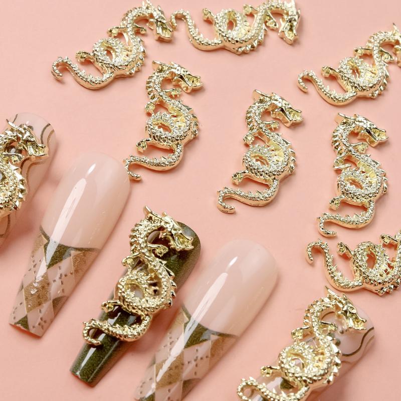 10pcs 3D Dragon Nail Art Charms Alloy Nail Art Accessories For DIY
