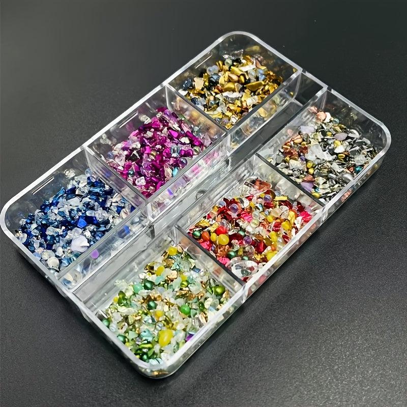 Colorful Glass Beaded Nail Decor