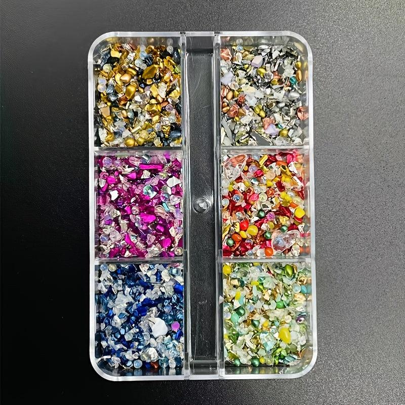 Colorful Glass Beaded Nail Decor
