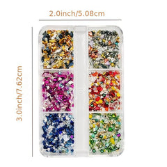 Colorful Glass Beaded Nail Decor