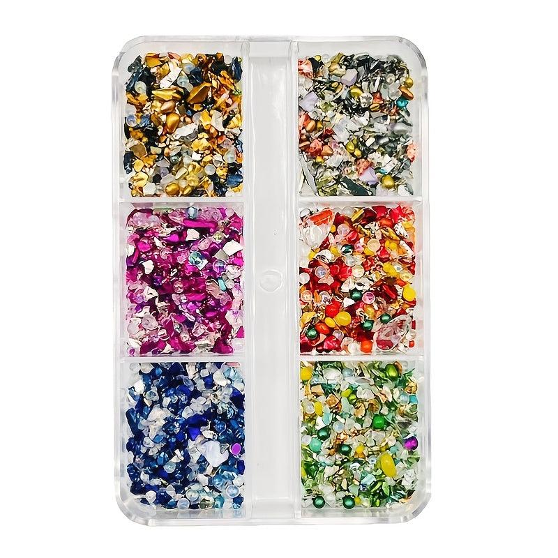 Colorful Glass Beaded Nail Decor