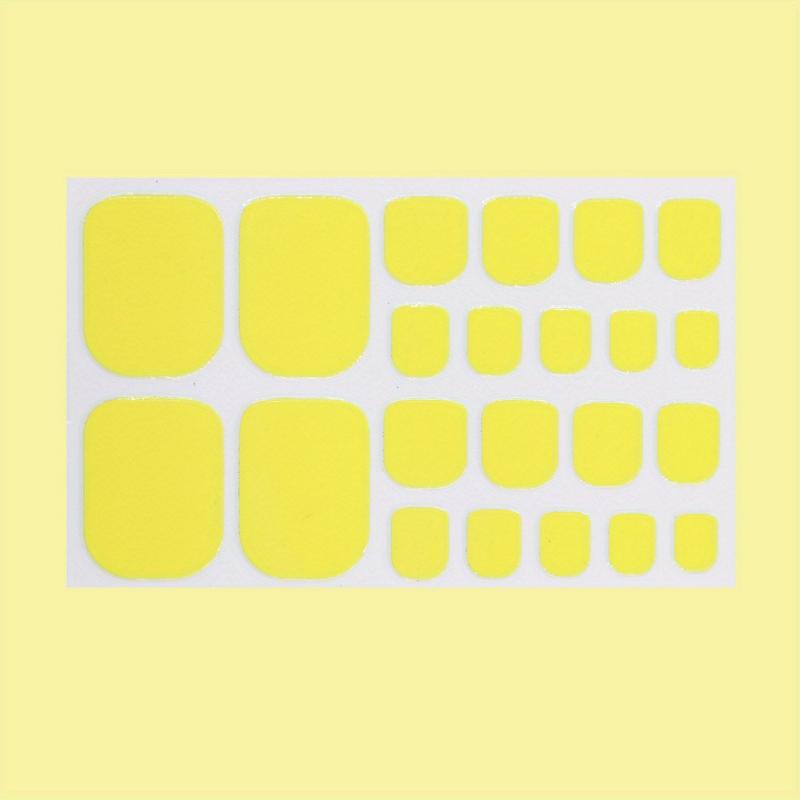 Solid Glossy Toenail Polish Strips, Self-Adhesive Toe Stickers, 1 Sheet