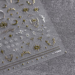 Holographic 5D Nail Stickers Engraved Transfer Decals
