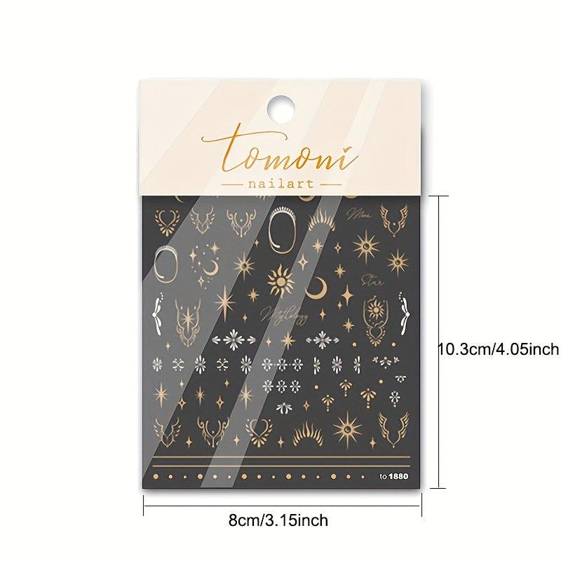 Holographic 5D Nail Stickers Engraved Transfer Decals