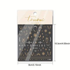 Holographic 5D Nail Stickers Engraved Transfer Decals