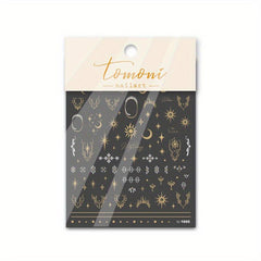 Holographic 5D Nail Stickers Engraved Transfer Decals