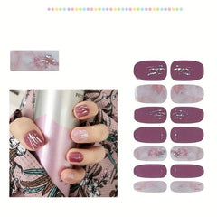 5 Sheets 3D Nail Stickers for Women Full Wraps Nail Polish Strips