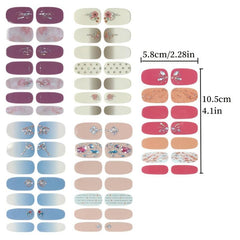 5 Sheets 3D Nail Stickers for Women Full Wraps Nail Polish Strips