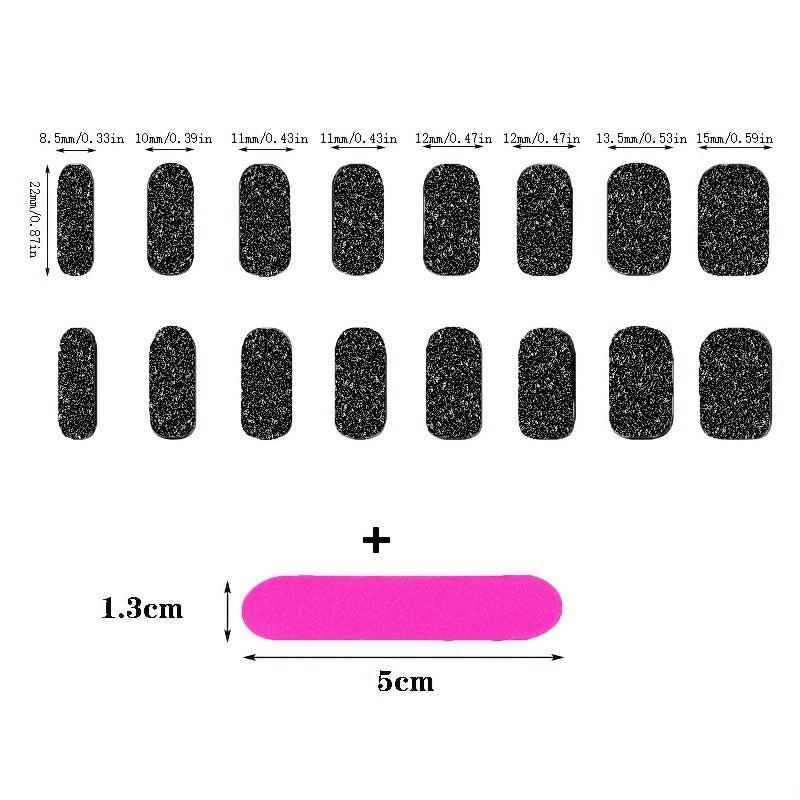 Glitter Nail Polish Sticker Sparkling Gel Strip DIY 12 Colors