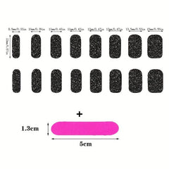 Glitter Nail Polish Sticker Sparkling Gel Strip DIY 12 Colors