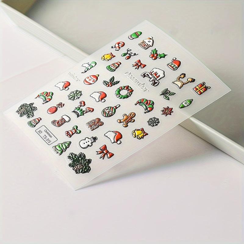 5D Embossed Chrismas Nail Stickers Set