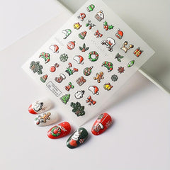 5D Embossed Chrismas Nail Stickers Set