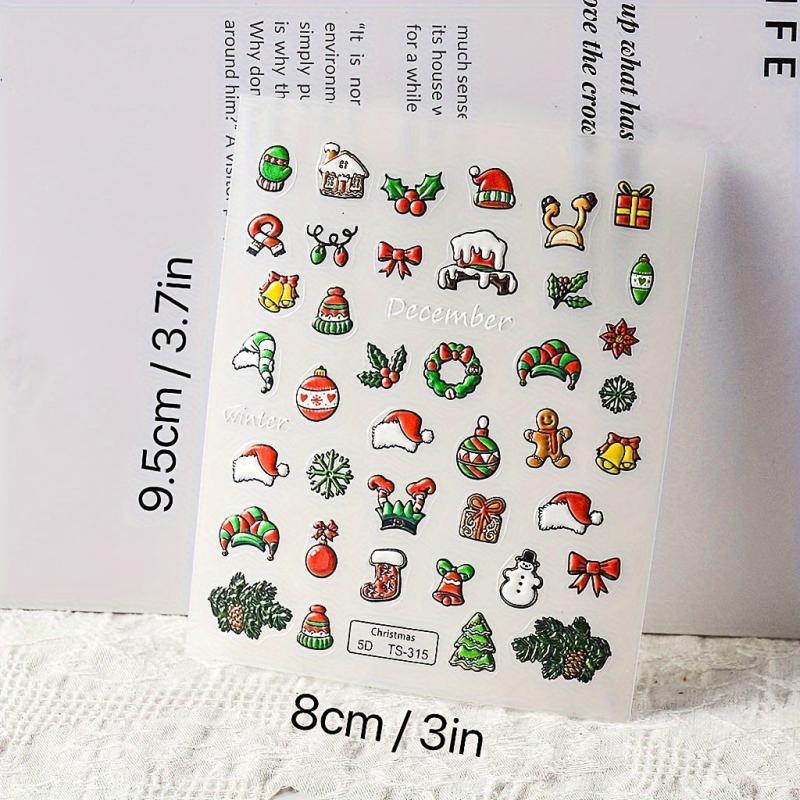 5D Embossed Chrismas Nail Stickers Set