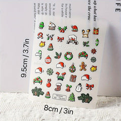 5D Embossed Chrismas Nail Stickers Set