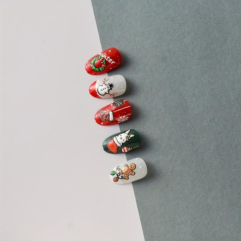 5D Embossed Chrismas Nail Stickers Set