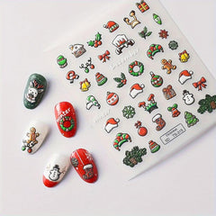 5D Embossed Chrismas Nail Stickers Set