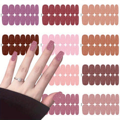 10 Sheets Glitter Nail Polish Stickers Self Adhesive Gel Art Decals Solid