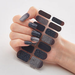 Glitter Sequins Nail Art Polish Stickers Self Adhesive Wraps Decal Tips