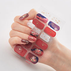 Glitter Sequins Nail Art Polish Stickers Self Adhesive Wraps Decal Tips
