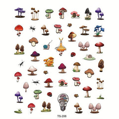5D Snail Mushroom Nail Art Stickers Self-Adhesive Transfer Sliders