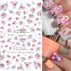 3D Leopard Butterfly Nail Art Sticker Botanical Floral Decal Manicure Decoration