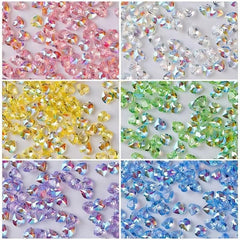 100-200pcs Heart Shaped Resin Nail Art Gemstones