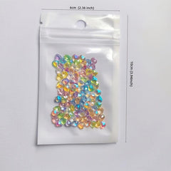 100-200pcs Heart Shaped Resin Nail Art Gemstones