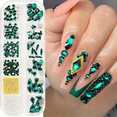 Nail Rhinestones Kit Flat AB Rhinestones DIY Crafts Gemstones
