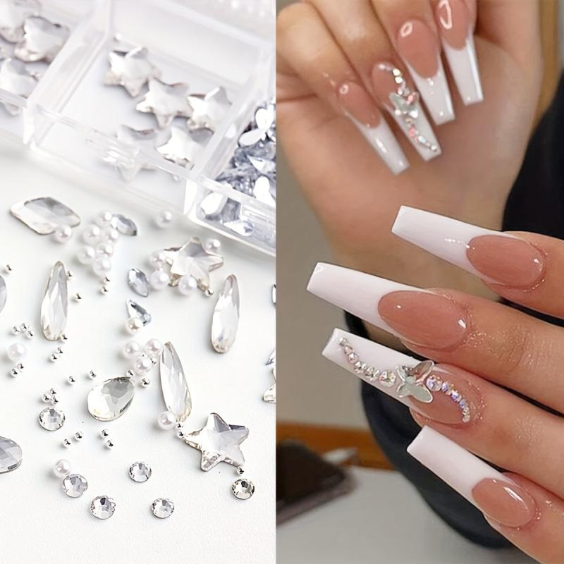 Nail Rhinestones Kit Flat AB Rhinestones DIY Crafts Gemstones