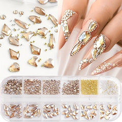 Nail Rhinestones Kit Flat AB Rhinestones DIY Crafts Gemstones
